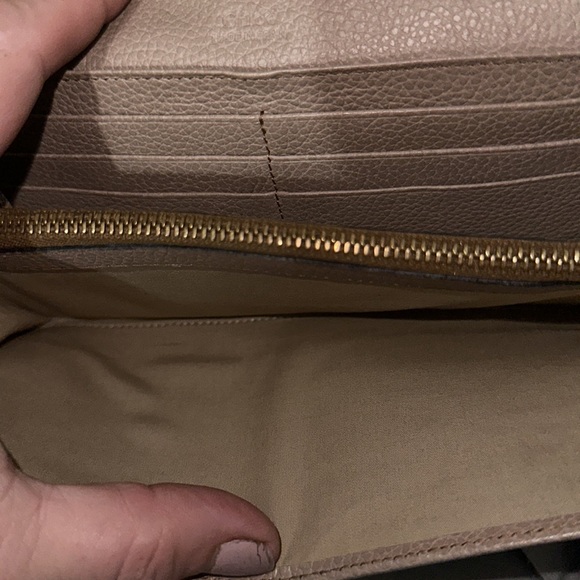 Chloe authentic real leather three diff color tans big wallet snaps open 7 card - Picture 7 of 13